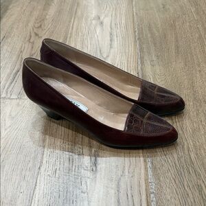 Bally Dark Red Leather Heels